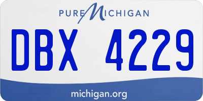MI license plate DBX4229