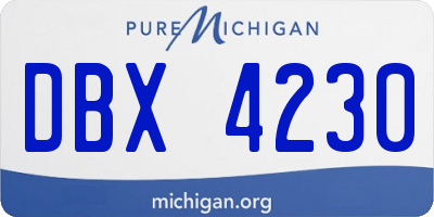 MI license plate DBX4230