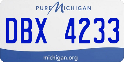 MI license plate DBX4233