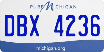 MI license plate DBX4236
