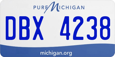 MI license plate DBX4238