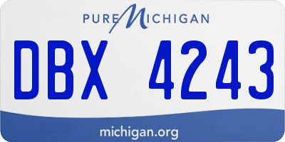 MI license plate DBX4243