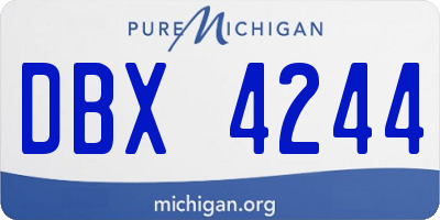 MI license plate DBX4244