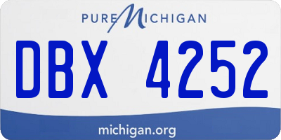 MI license plate DBX4252