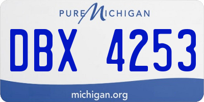 MI license plate DBX4253