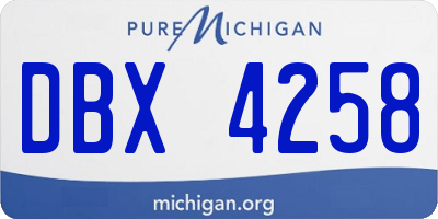 MI license plate DBX4258