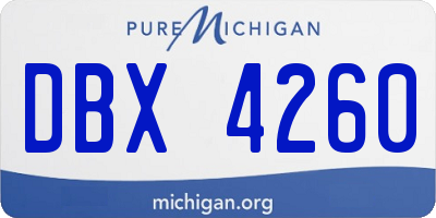 MI license plate DBX4260