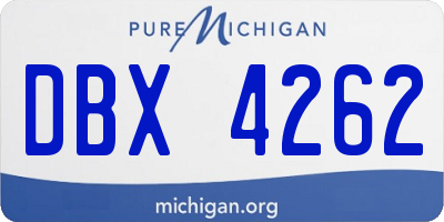 MI license plate DBX4262