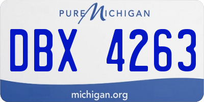 MI license plate DBX4263