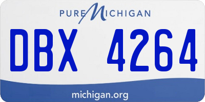 MI license plate DBX4264