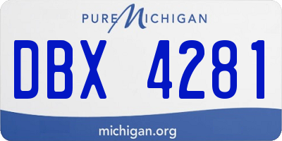 MI license plate DBX4281