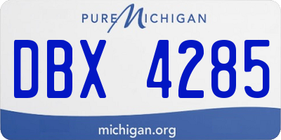 MI license plate DBX4285