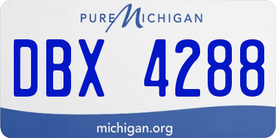 MI license plate DBX4288