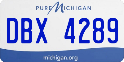 MI license plate DBX4289