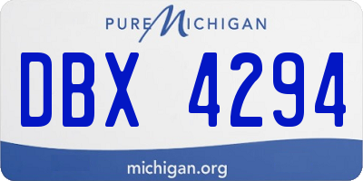 MI license plate DBX4294
