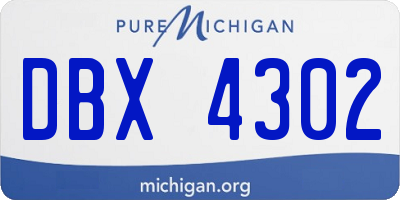 MI license plate DBX4302