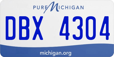 MI license plate DBX4304