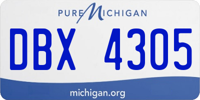 MI license plate DBX4305