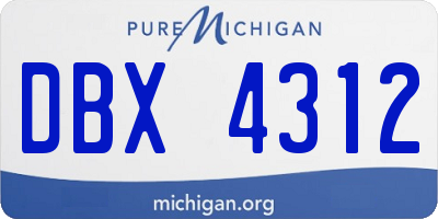 MI license plate DBX4312