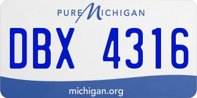 MI license plate DBX4316