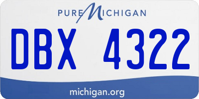 MI license plate DBX4322