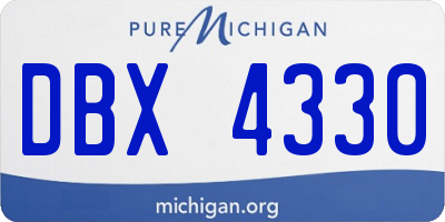 MI license plate DBX4330