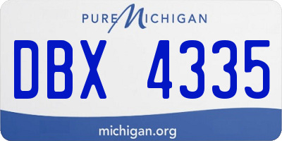 MI license plate DBX4335