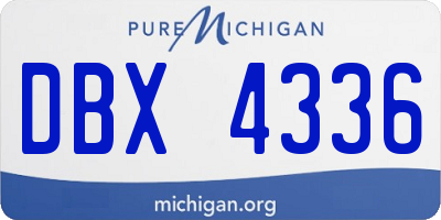 MI license plate DBX4336