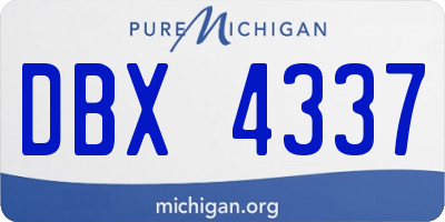 MI license plate DBX4337