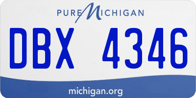 MI license plate DBX4346