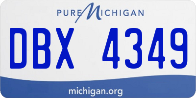 MI license plate DBX4349