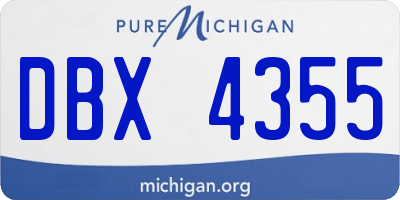 MI license plate DBX4355