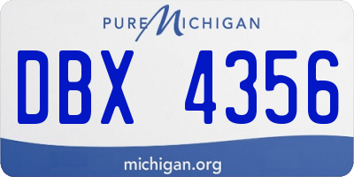 MI license plate DBX4356