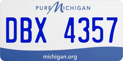 MI license plate DBX4357