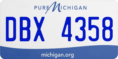 MI license plate DBX4358
