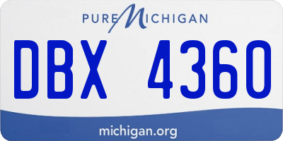 MI license plate DBX4360