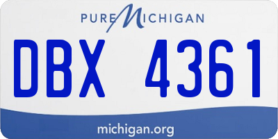 MI license plate DBX4361