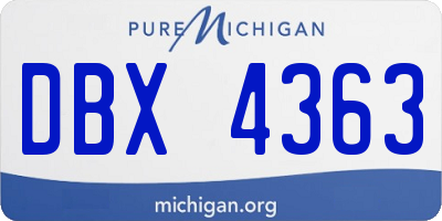 MI license plate DBX4363