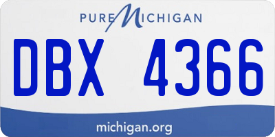 MI license plate DBX4366