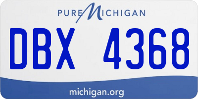 MI license plate DBX4368