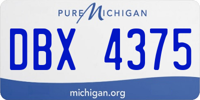 MI license plate DBX4375