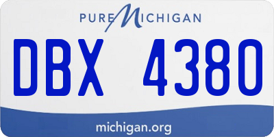 MI license plate DBX4380