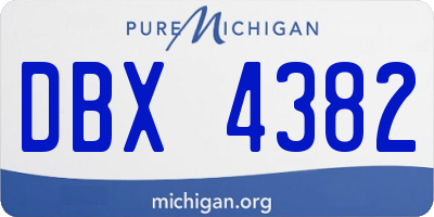 MI license plate DBX4382