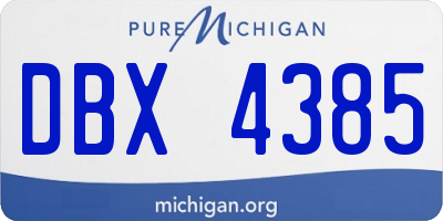 MI license plate DBX4385