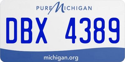MI license plate DBX4389