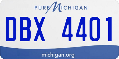 MI license plate DBX4401