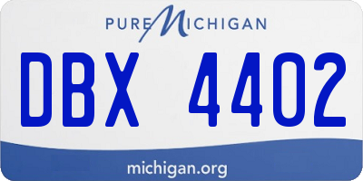 MI license plate DBX4402