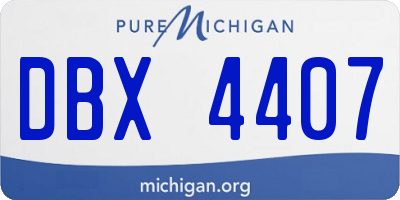 MI license plate DBX4407