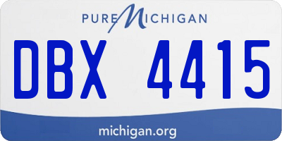 MI license plate DBX4415