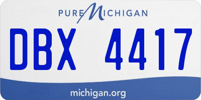 MI license plate DBX4417